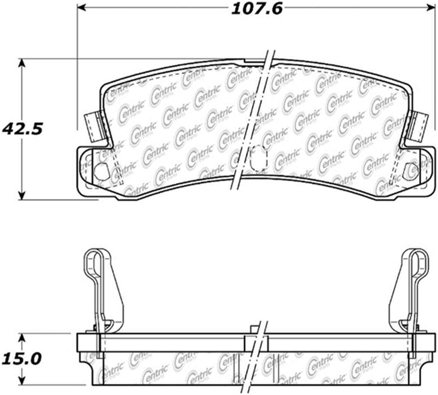 Centric Parts Disc Brake Pad Set Posi Quiet Ceramic with Shims for 1987-1992 Chevrolet Nova Geo Prizm Toyota Corolla 105.03520