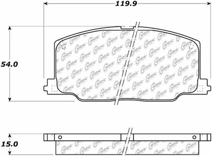 Centric Parts Disc Brake Pad Set Posi Quiet Ceramic with Shimmed for 1990-1991 Lexus ES250 1987-1991 Toyota Camry 1988-1993 Celica 105.03560