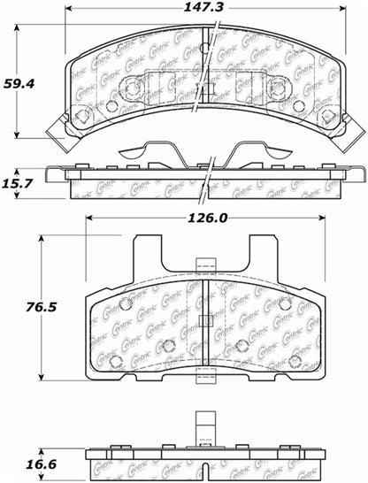 Centric Parts Disc Brake Pad Set Posi Quiet Ceramic with Shims for 1990-2002 Cadillac and Chevrolet Trucks