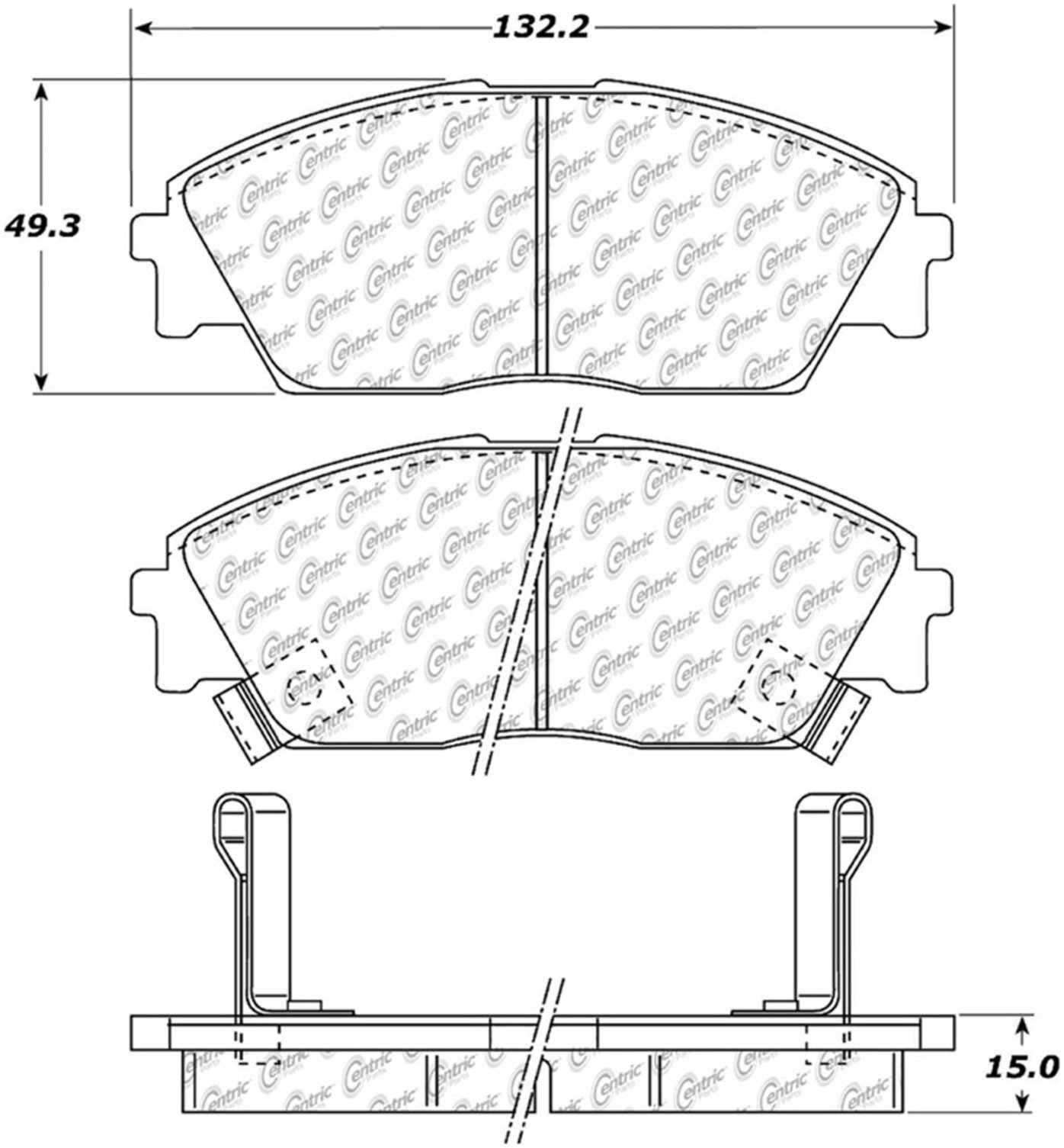 Centric Parts Disc Brake Pad Set Posi Quiet Ceramic with Shims and Hardware for 1991-1988 Honda Civic, CRX 1991-1990, Prelude 1990-1988 105.03730