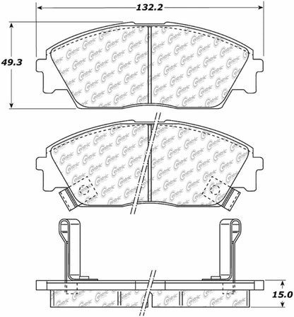 Centric Parts Disc Brake Pad Set Posi Quiet Ceramic with Shims and Hardware for 1991-1988 Honda Civic, CRX 1991-1990, Prelude 1990-1988 105.03730