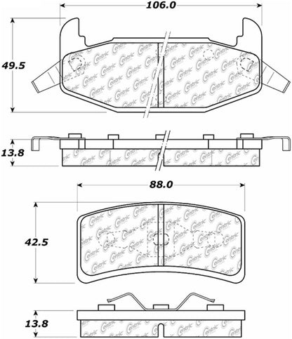 Centric Parts Disc Brake Pad Set Posi Quiet Ceramic with Shims and Hardware for 1993-1988 Buick Regal, Chevrolet Lumina, Oldsmobile Cutlass Supreme, Pontiac Grand Prix 105.03770