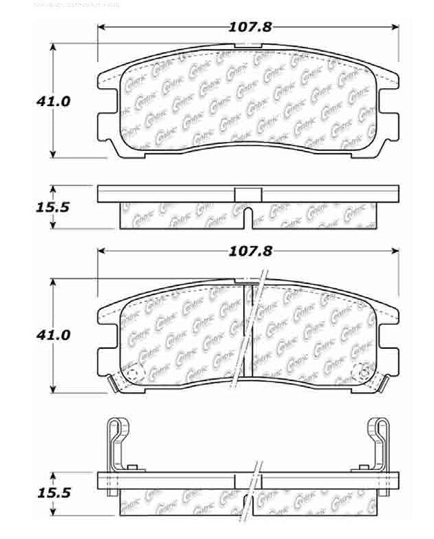 Centric Parts Disc Brake Pad Set Posi Quiet Ceramic with Shimmed for 1991-1996 Dodge Stealth 105.03831