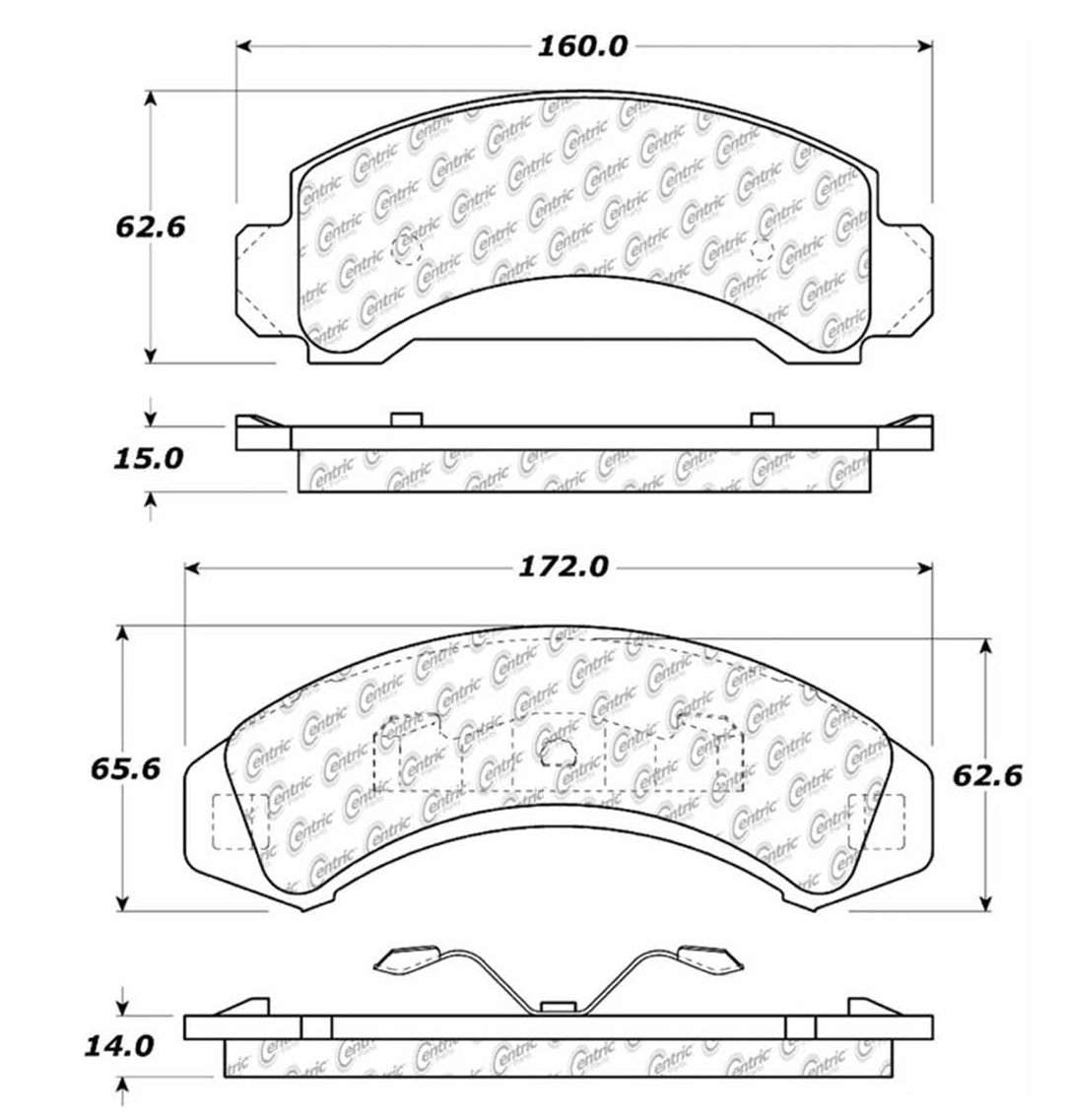 Centric Parts Disc Brake Pad Set Posi Quiet Ceramic with Shims for 1997-1987 Ford Aerostar, 1990-1984 Bronco II, 1994-1991 Explorer, 1994-1983 Ranger, 1994 Mazda B2300/3000/4000, 1994-1991 Navajo 105.03870