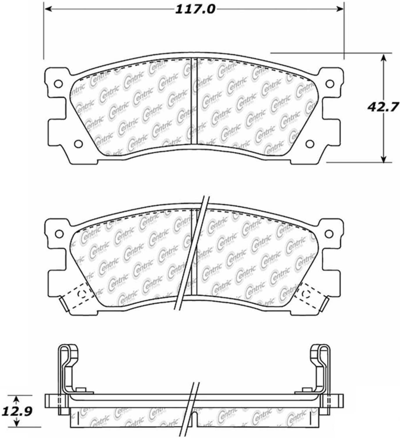 Centric Parts Disc Brake Pad Set Posi Quiet Ceramic with Shims for 1988-1991 Mazda 929 105.03900