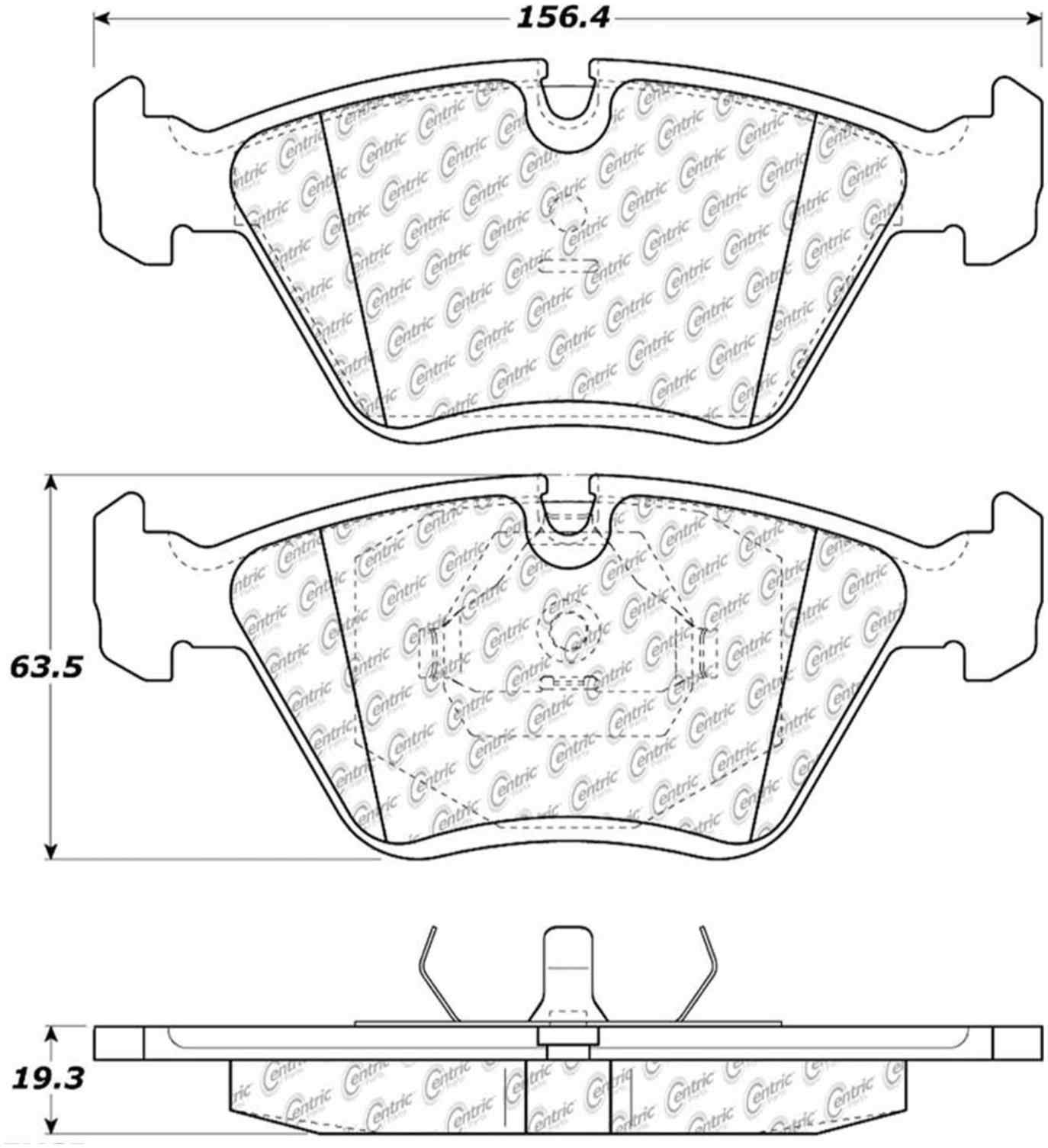 Centric Parts Disc Brake Pad Set Posi Quiet Ceramic with Shims and Hardware for 1987-2006 Audi BMW 105.03940