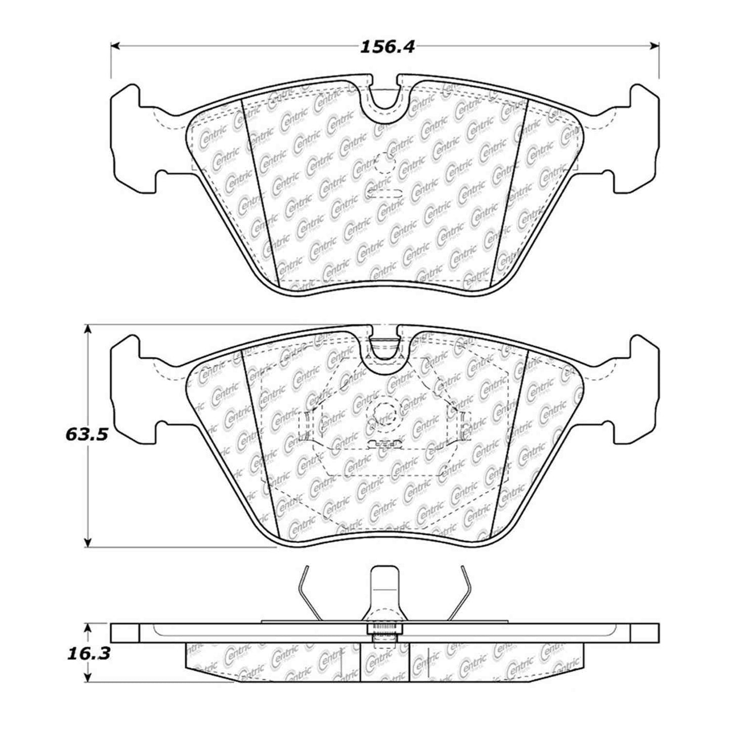 Centric Parts Disc Brake Pad Set Posi Quiet Ceramic with Shims for 1990-2006 Audi Jaguar 105.03941
