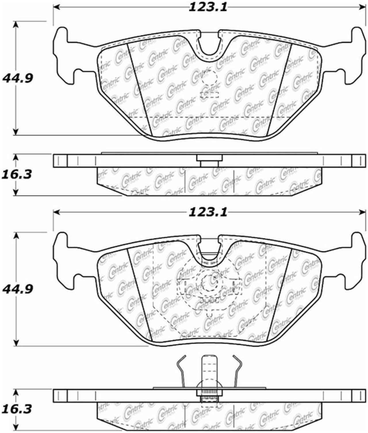Centric Parts Disc Brake Pad Set Posi Quiet Ceramic with Shims and Hardware for 1992-2001 BMW 105.03960