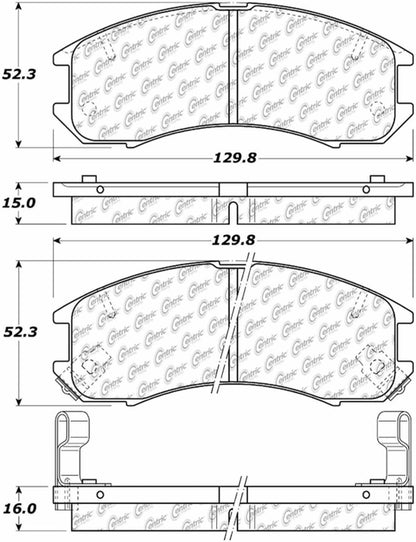Centric Parts Disc Brake Pad Set Posi Quiet Ceramic with Shims for 1992-1989 Ford Probe 1992-1988 Mazda 626 MX-6 105.03990