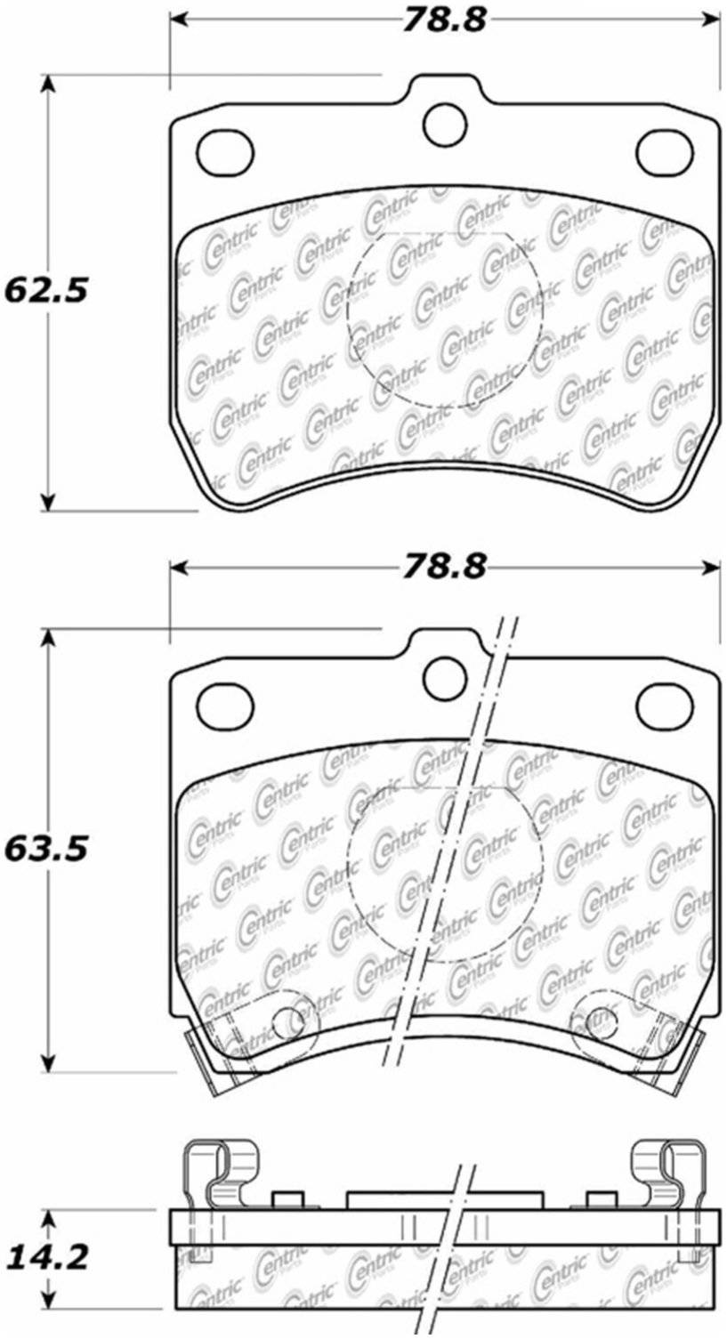 Centric Parts Disc Brake Pad Set Posi Quiet Ceramic with Shims and Hardware for 1988-1993 Ford Festiva 105.04020