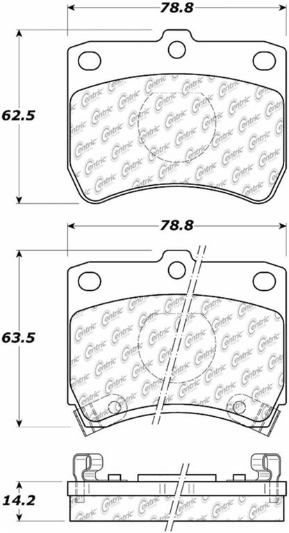 Centric Parts Disc Brake Pad Set Posi Quiet Ceramic with Shims and Hardware for 1988-1993 Ford Festiva 105.04020