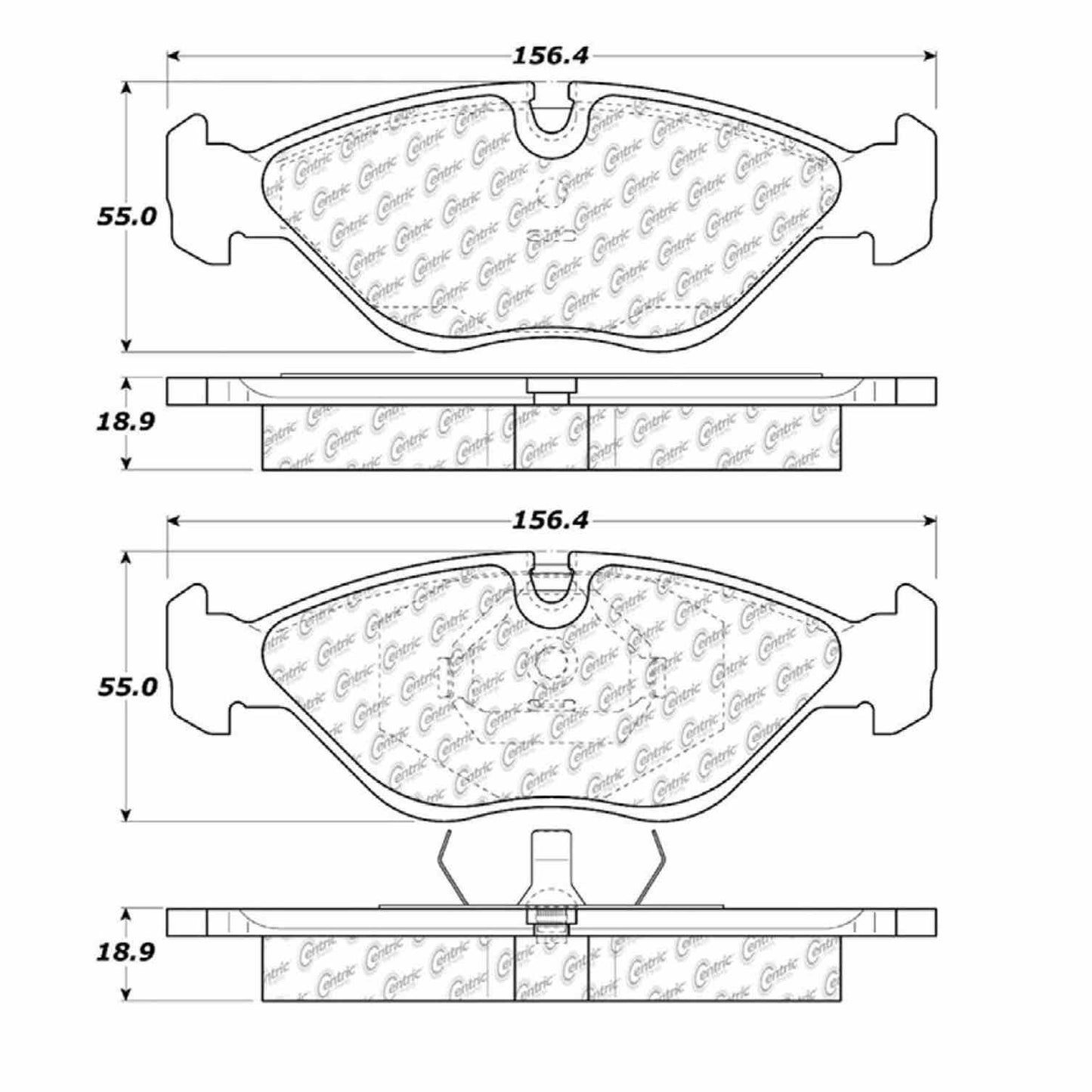 Centric Parts Disc Brake Pad Set Posi Quiet Ceramic with Shims and Hardware for Saab 9000 1990-1998 105.04030
