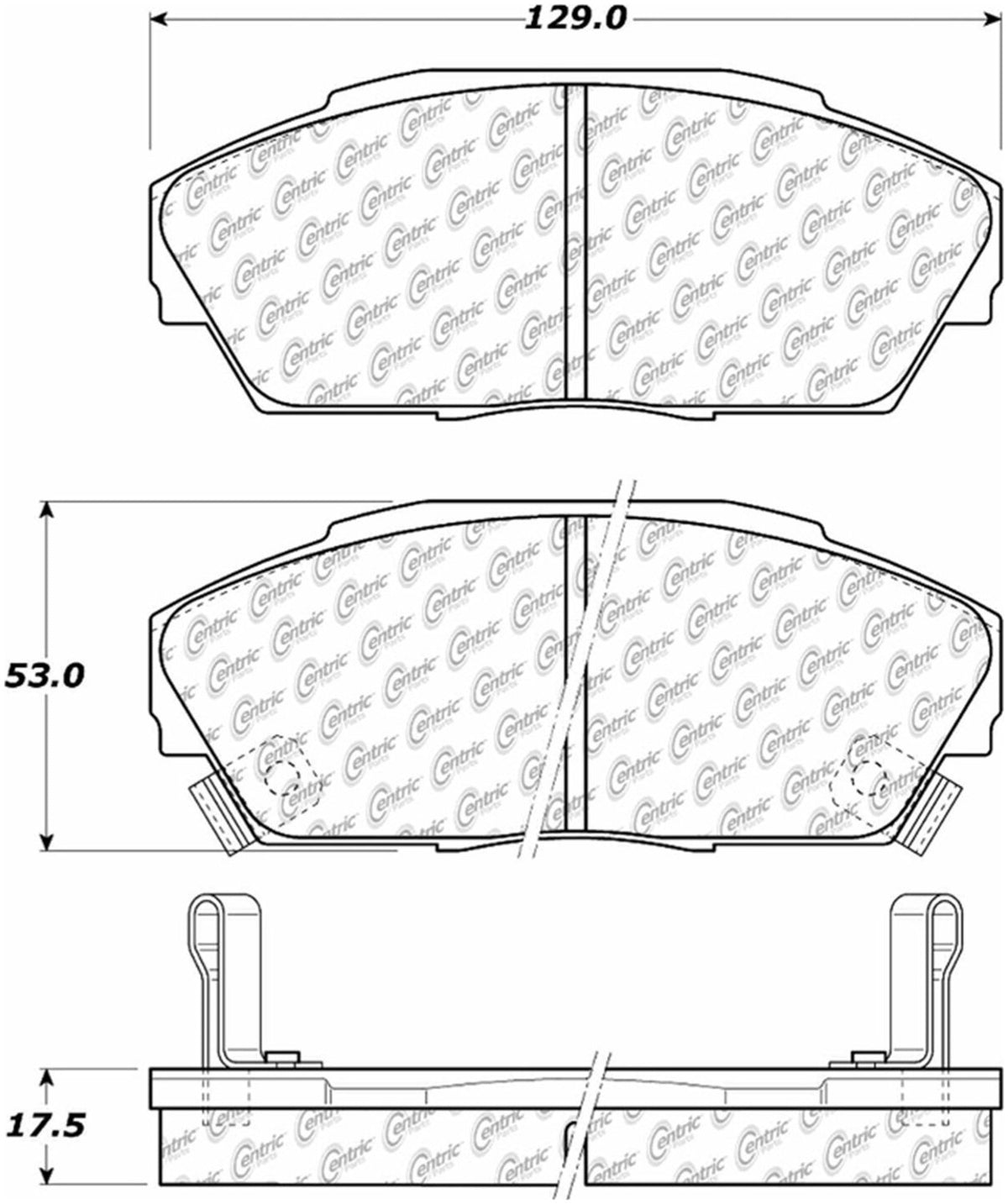 Centric Parts Disc Brake Pad Set Posi Quiet Ceramic with Shims for 1986-1993 Acura Integra, Legend, Honda Accord, Civic, Prelude 105.04090