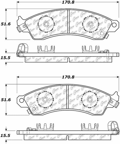 Centric Parts Disc Brake Pad Set Posi Quiet Ceramic with Shims and Hardware for 1992-1985 Chevrolet Camaro, 1996-1988 Corvette, 2001-2004 Ford Mustang, 1992-1988 Pontiac Firebird 105.04120
