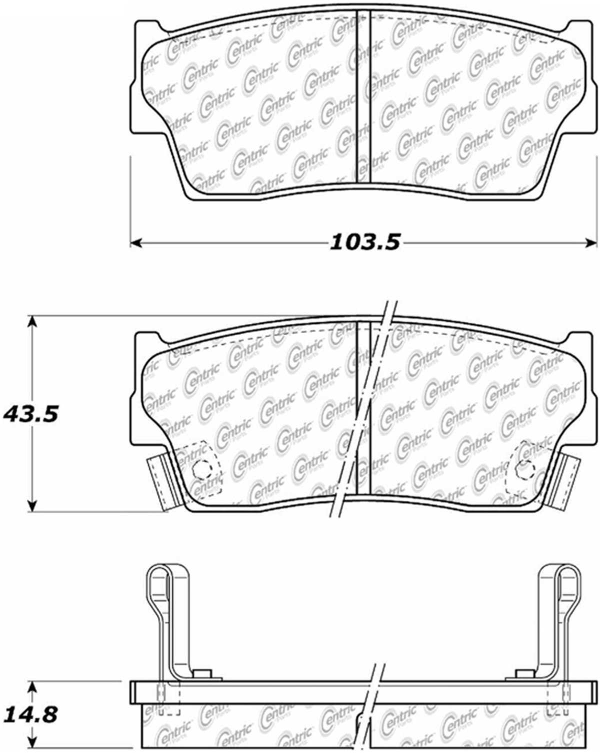 Centric Parts Disc Brake Pad Set Posi Quiet Ceramic with Shims for 1989-1998 Chevrolet Tracker Geo Tracker GMC Tracker Pontiac Sunrunner Suzuki Sidekick X-90 105.04180
