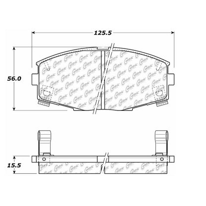 Centric Parts Disc Brake Pad Set Posi Quiet Ceramic with Shims for Toyota Celica 1986 Supra 1992-1986 105.04350