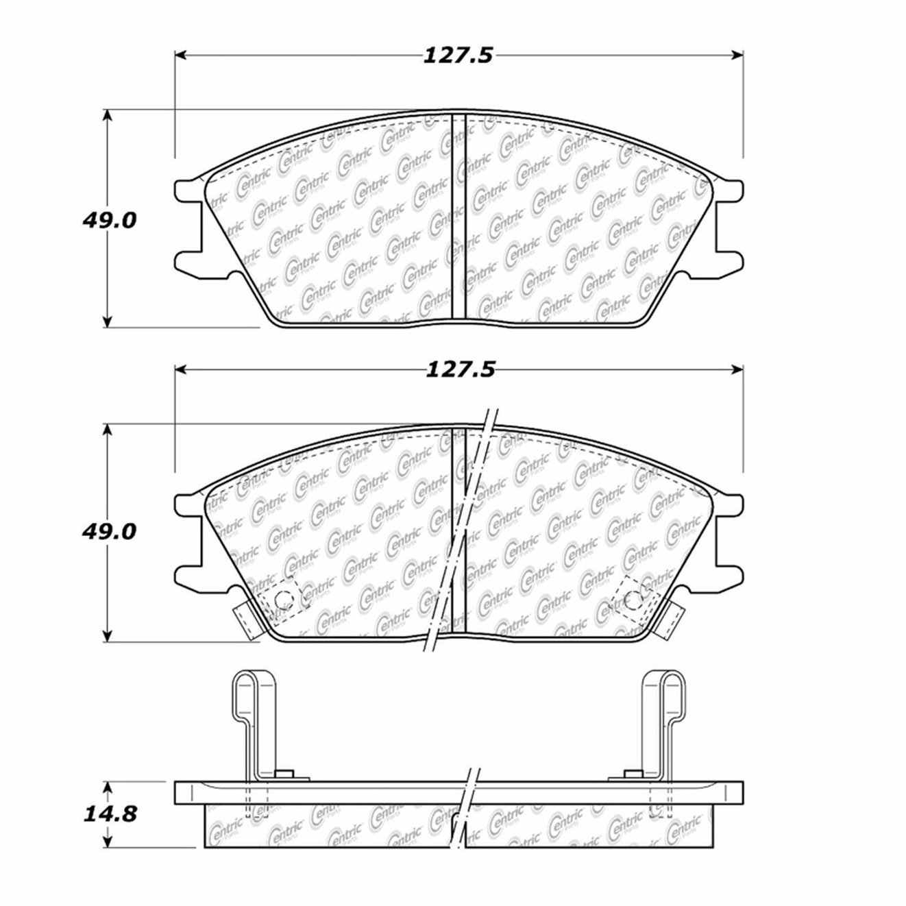 Centric Parts Disc Brake Pad Set Posi Quiet Ceramic with Shims and Hardware 105.04400
