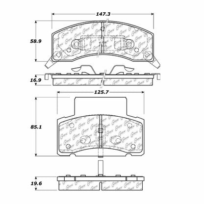 Centric Parts Disc Brake Pad Set Posi Quiet Ceramic with Shims and Hardware for 1990-2002 Chevrolet C3500, Dodge Ram 2500/3500 105.04590