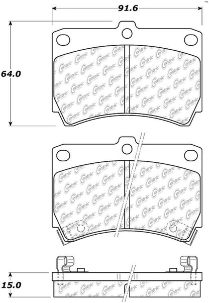 Centric Parts Disc Brake Pad Set Posi Quiet Ceramic with Shims for 1994-1997 Ford Aspire, 1991-1996 Escort, 2001-2002 Kia Rio, 1990-1995 Mazda 323, 1990-1998 Protege, 1991-1996 Mercury Tracer 105.04660
