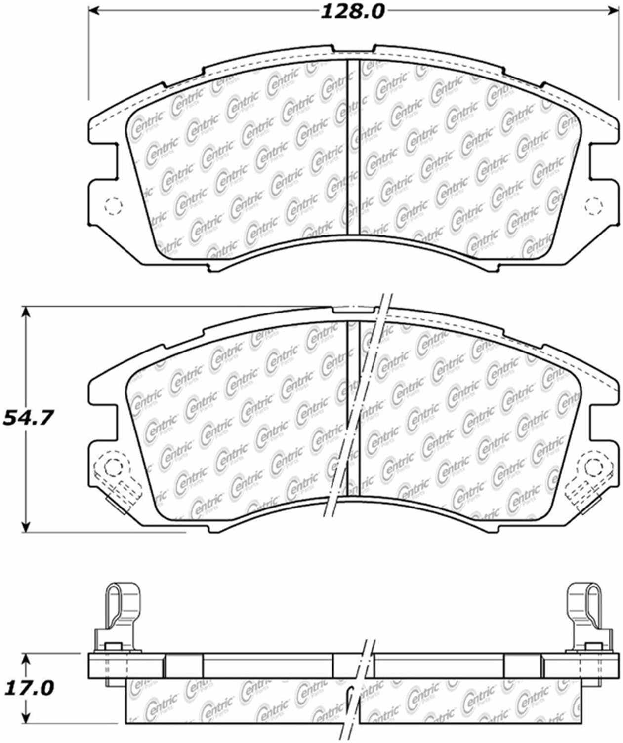 Centric Parts Disc Brake Pad Set Posi Quiet Ceramic with Shims for 1993-1995 Subaru Impreza 105.04701