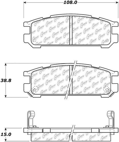 Centric Parts Disc Brake Pad Set Posi Quiet Ceramic with Shims for 1991-1994 Subaru Legacy 105.04711