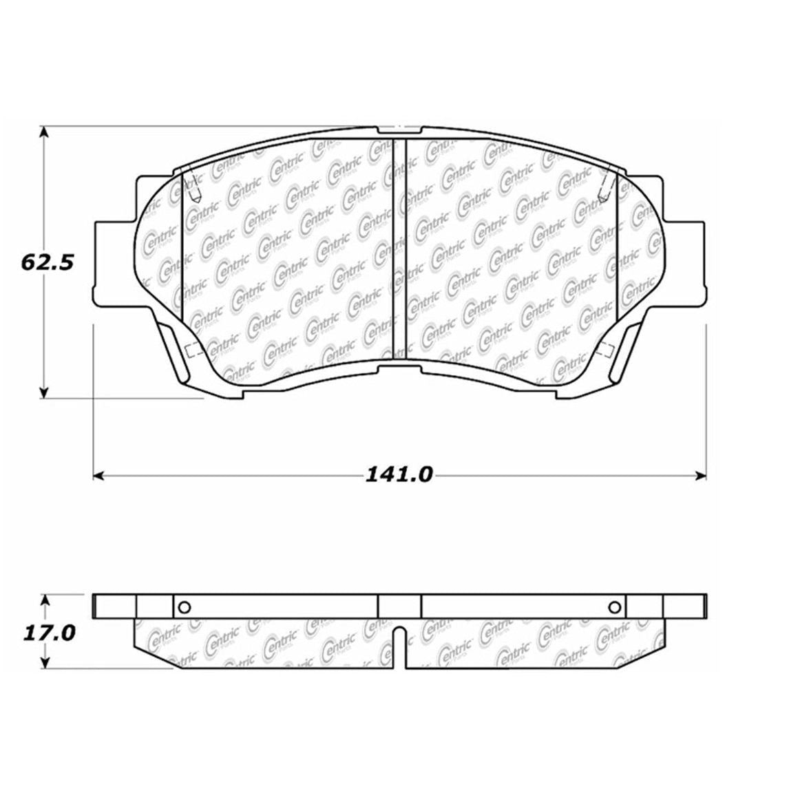 Centric Parts Disc Brake Pad Set Posi Quiet Ceramic with Shims for 2000-2003 Toyota Camry Sienna 105.04760