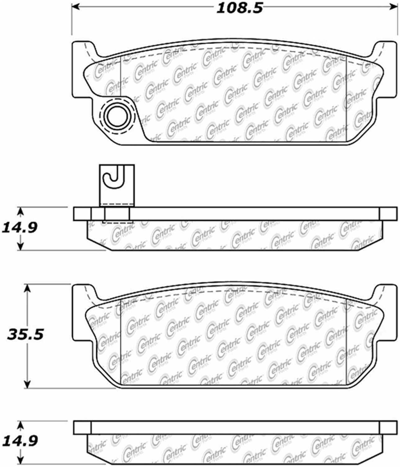 Centric Parts Disc Brake Pad Set Posi Quiet Ceramic with Shims for 1990-1994 Infiniti Q45 105.04810
