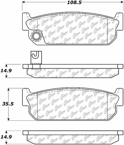 Centric Parts Disc Brake Pad Set Posi Quiet Ceramic with Shims for 1990-1994 Infiniti Q45 105.04810