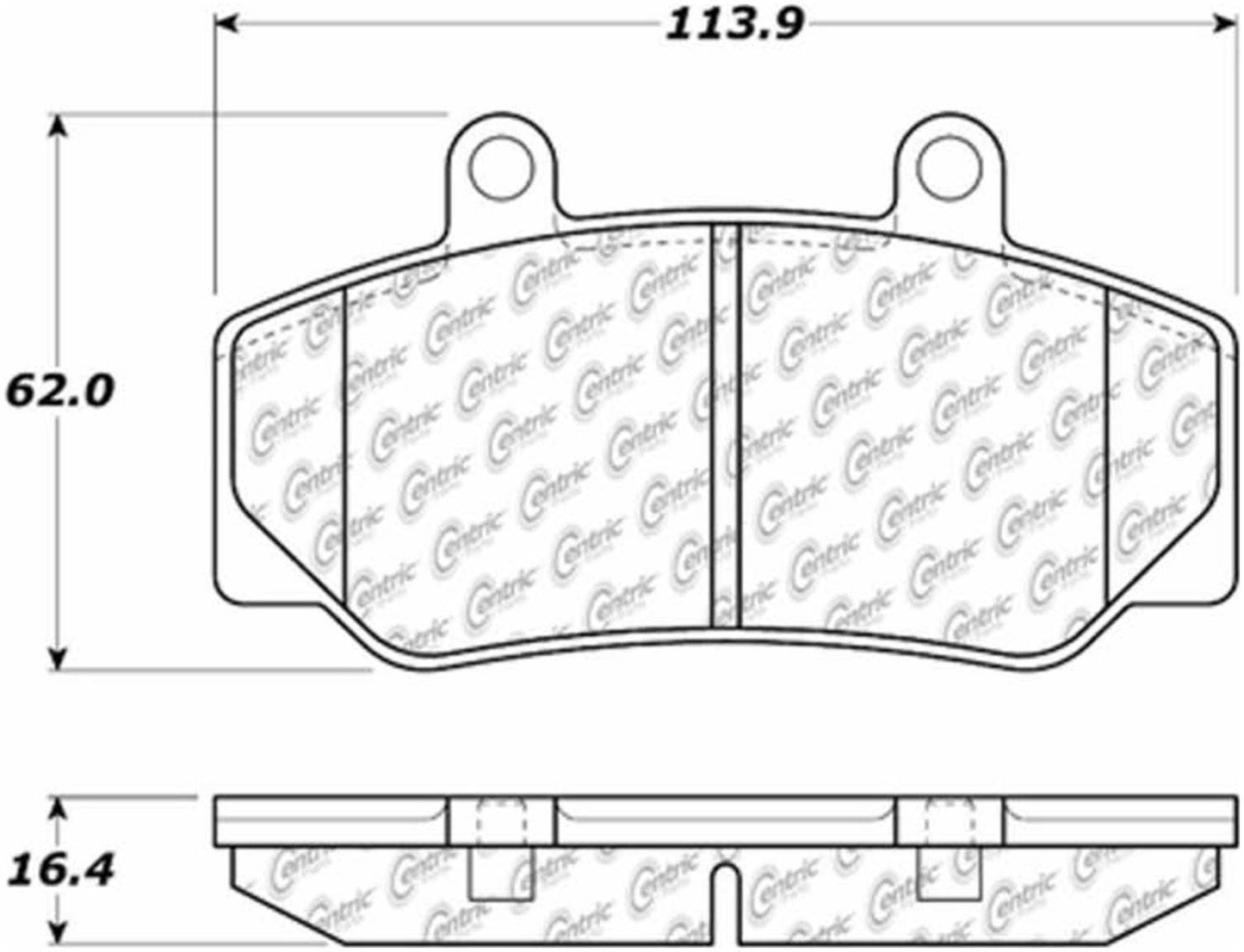 Centric Parts Disc Brake Pad Set Posi Quiet Ceramic with Shims for Volvo 740 1991-1985, 745 1985, 760 1990-1983, 780 1991-1987 105.04920