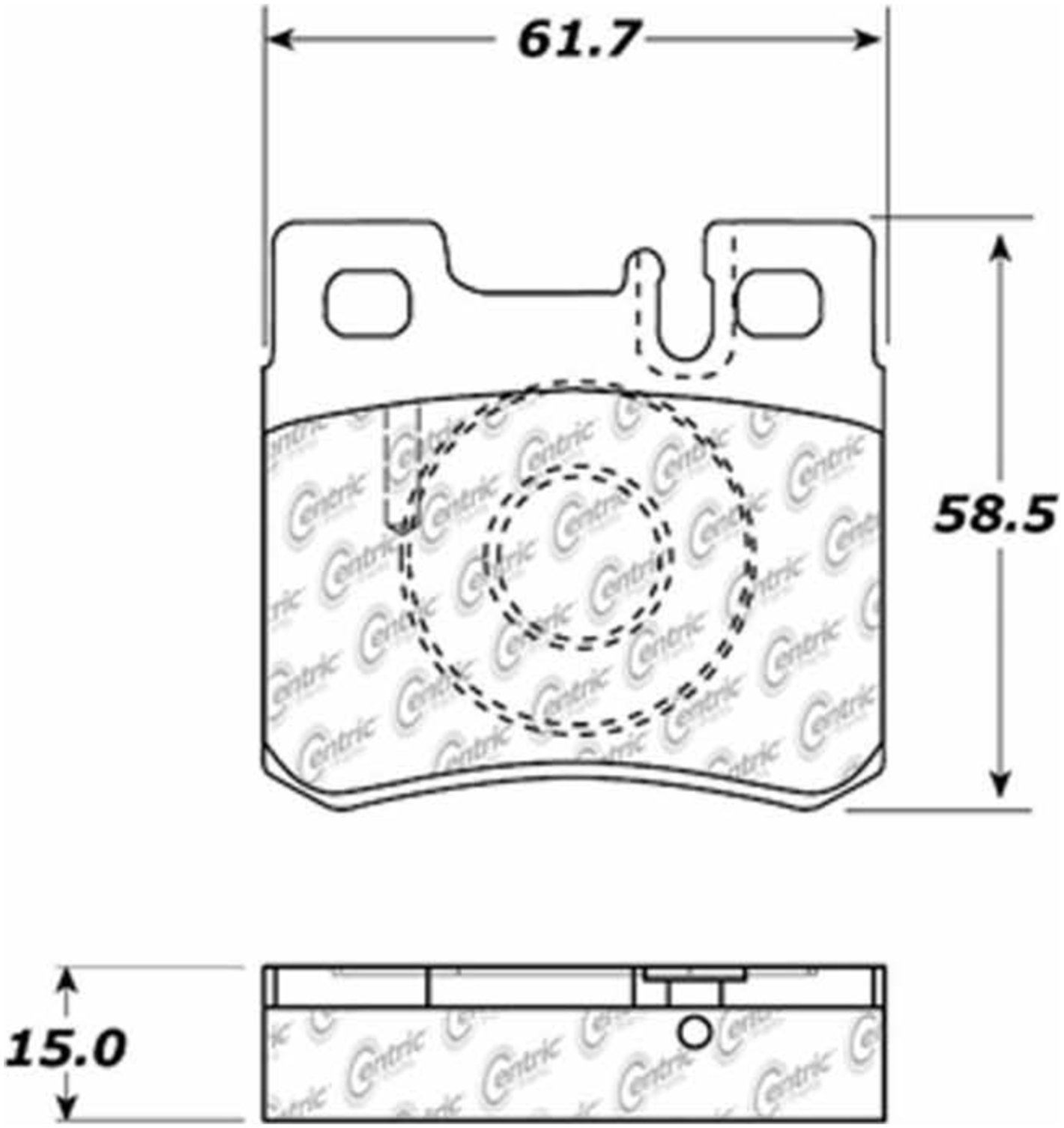 Centric Parts Disc Brake Pad Set Posi Quiet Ceramic with Shims for 1990-1995 Mercedes-Benz Models 105.04950