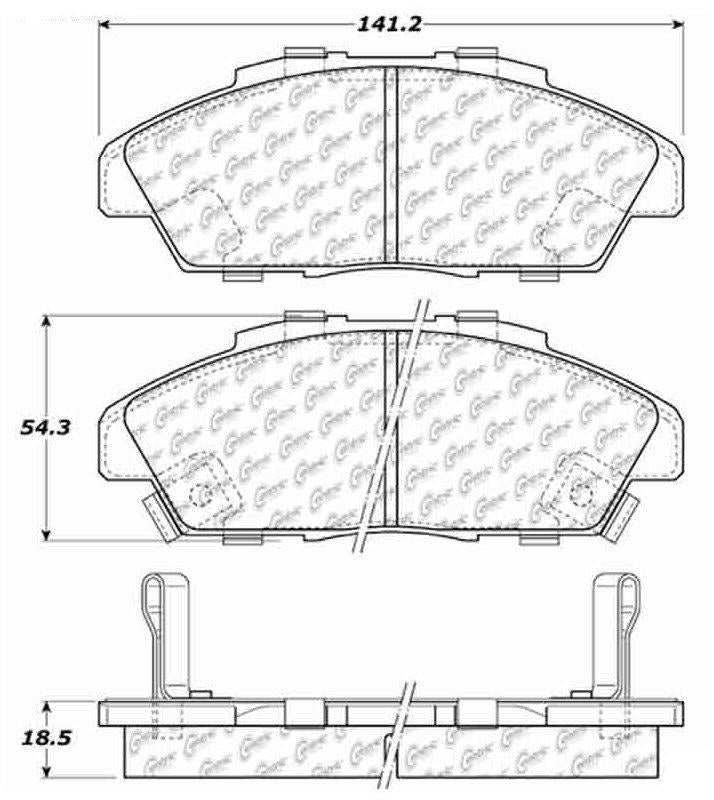 Centric Parts Disc Brake Pad Set Posi Quiet Ceramic with Shims for 1990-1993 Honda Accord 105.04960