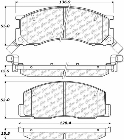 Centric Parts Disc Brake Pad Set Posi Quiet Ceramic with Shims for 1991-1996 Toyota Previa 105.05000