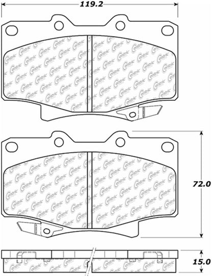 Centric Parts Disc Brake Pad Set Posi Quiet Ceramic with Shims and Hardware for 1997-1996 Lexus LX450 1997-1993 Toyota Land Cruiser 105.05020