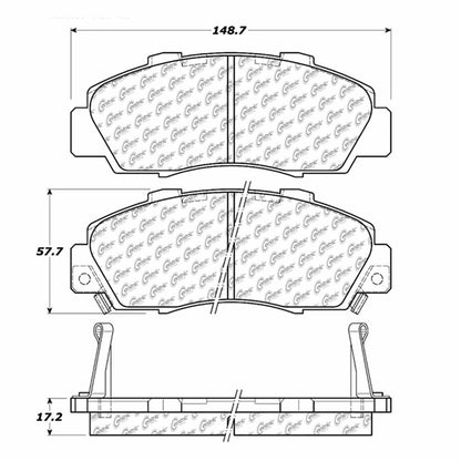 Centric Parts Disc Brake Pad Set Posi Quiet Ceramic with Shims for 1997-2002 Honda Accord 10505030