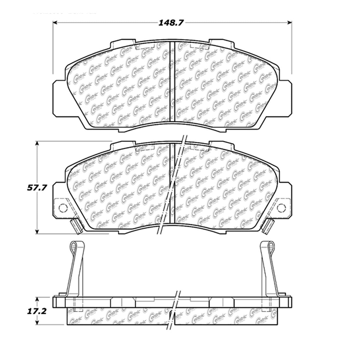 Centric Parts Disc Brake Pad Set Posi Quiet Ceramic with Shims for 1997-2002 Honda Accord 10505030