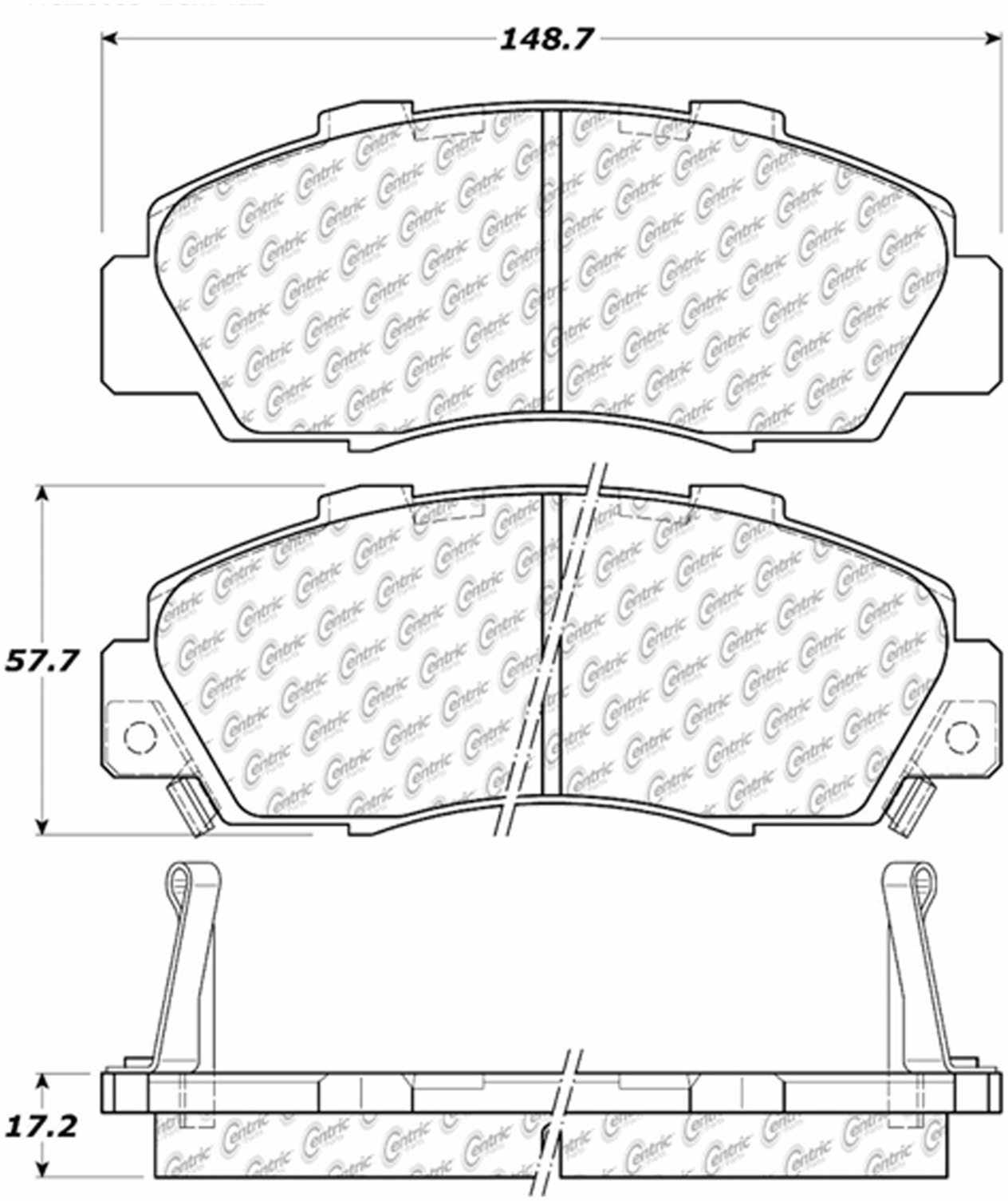 Centric Parts Disc Brake Pad Set Posi Quiet Ceramic with Shims for 1993-1995 Acura Legend 2005-1991 NSX 105.05031