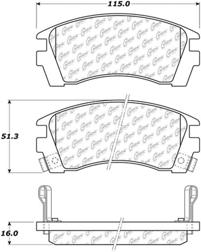 Centric Parts Disc Brake Pad Set Posi Quiet Ceramic with Shims and Hardware for 1991-1994 Nissan Sentra 1993-1996 Tsuru 105.05090