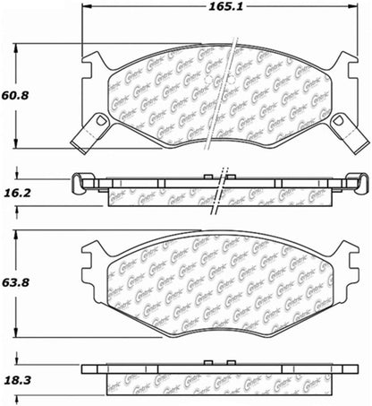 Centric Parts Disc Brake Pad Set Posi Quiet Ceramic with Shims for 1991-1995 Chrysler Daytona