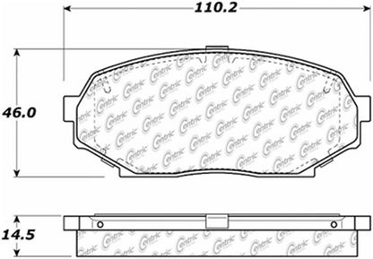 Centric Parts Disc Brake Pad Set Posi Quiet Ceramic with Shims and Hardware for 1993-1990 Geo Storm Asuna Sunfire Isuzu Impulse Stylus Mazda Miata 105.05250