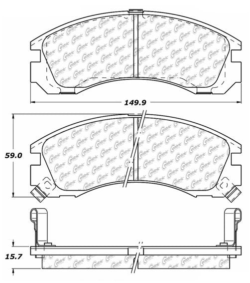 Centric Parts Disc Brake Pad Set Posi Quiet Ceramic with Shims for 1991-2015 Dodge Stealth, Eagle Talon, Mitsubishi 3000GT, Lancer, Montero, Outlander 105.05300