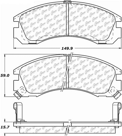 Centric Parts Disc Brake Pad Set Posi Quiet Ceramic with Shims and Hardware for 1994-2000 Mitsubishi Montero 105.05301