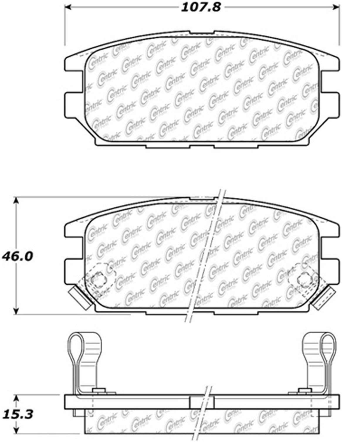 Centric Parts Disc Brake Pad Set Posi Quiet Ceramic with Shims for 1994-1991 Dodge Stealth, 1995-1994 Eagle Talon