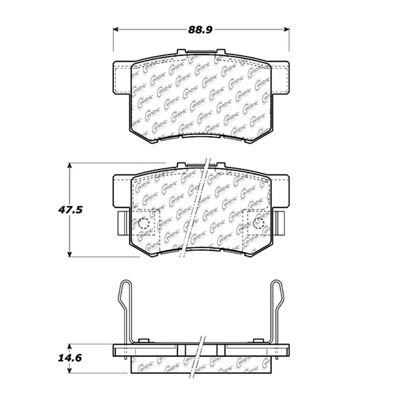 Centric Parts Disc Brake Pad Set Posi Quiet Ceramic with Shims for 2001-2012 Acura and Honda 105.05360
