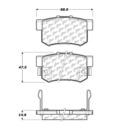 Centric Parts Disc Brake Pad Set Posi Quiet Ceramic with Shims for 2001-2012 Acura and Honda 105.05360