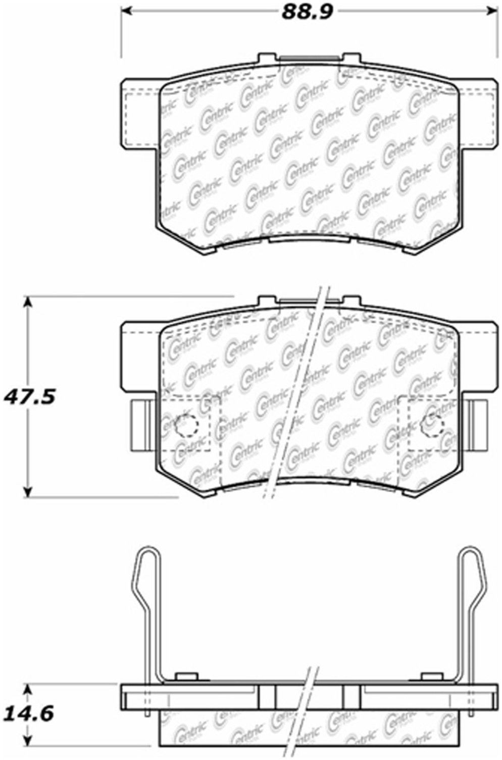 Centric Parts Disc Brake Pad Set Posi Quiet Ceramic with Shimmed for 1999-2004 Acura RL 105.05361