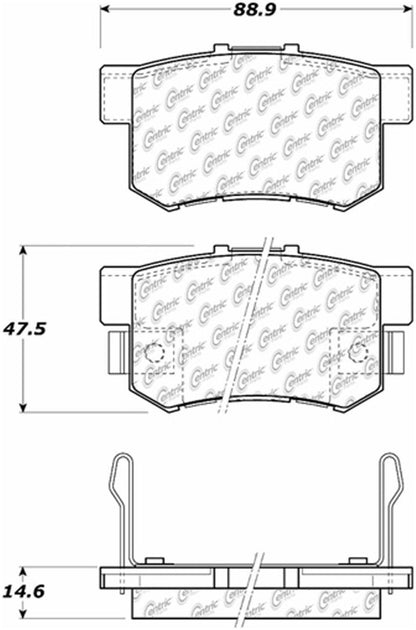 Centric Parts Disc Brake Pad Set Posi Quiet Ceramic with Shimmed for 1999-2004 Acura RL 105.05361