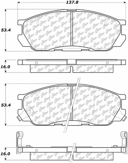 Centric Parts Disc Brake Pad Set Posi Quiet Ceramic with Shims for 1992-1995 Mazda 929 105.05520