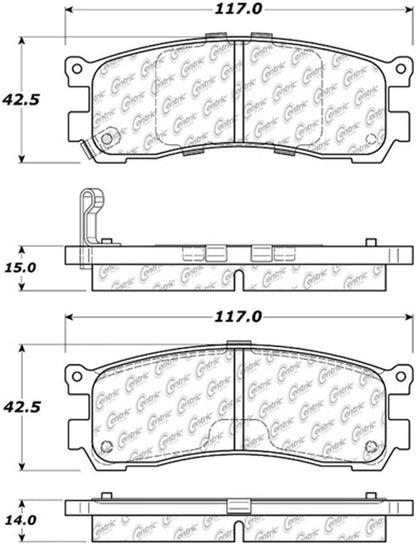 Centric Parts Disc Brake Pad Set Posi Quiet Ceramic with Shims and Hardware for 1995-2002 Mazda Millenia 105.05531