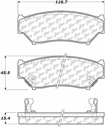 Centric Parts Disc Brake Pad Set Posi Quiet Ceramic with Shims for 1991-2004 Vehicles 105.05560