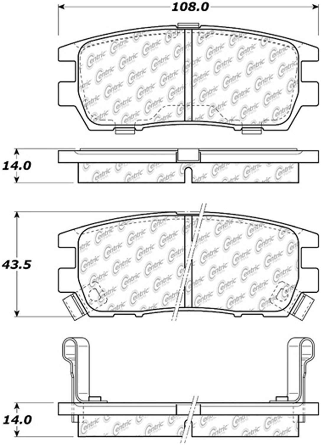 Centric Parts Disc Brake Pad Set with Posi Quiet technology 105.05670
